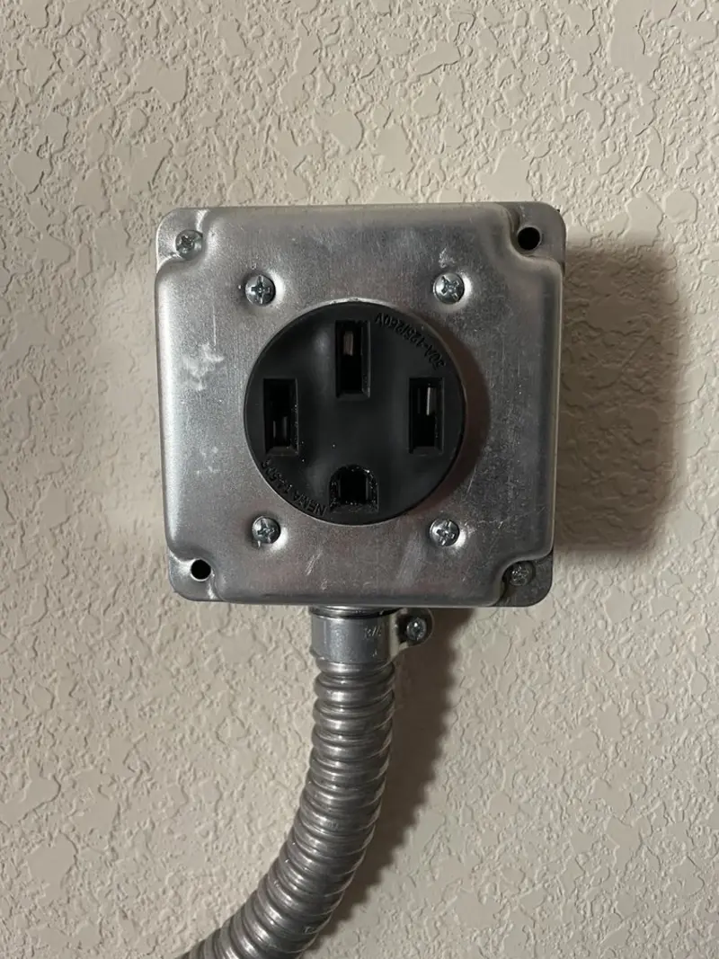 NEMA 14-50 outlet installed for Smart Home Electrical in Hoopeston